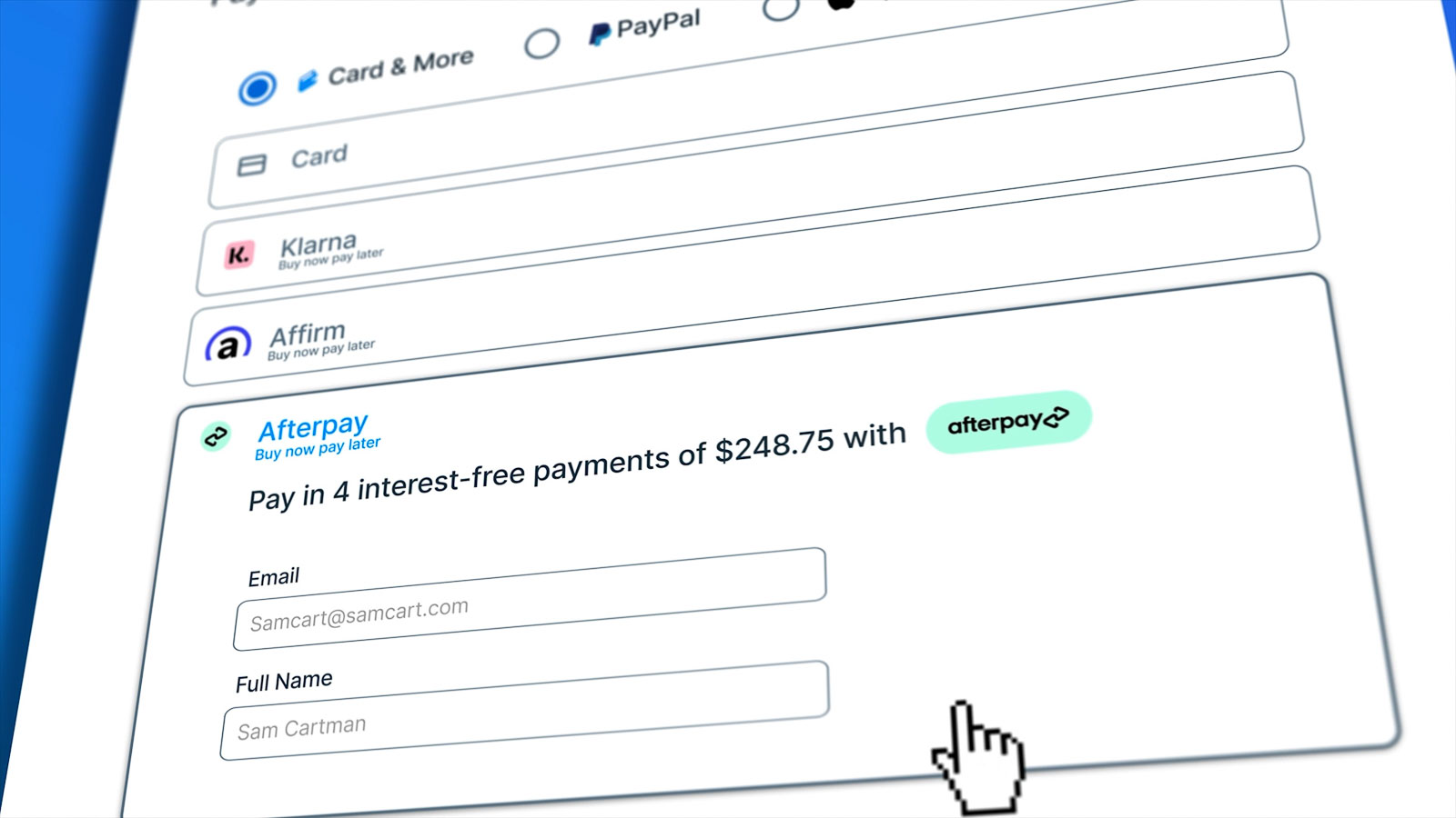 Still frame from Buy Now Pay Later Feature Announcement