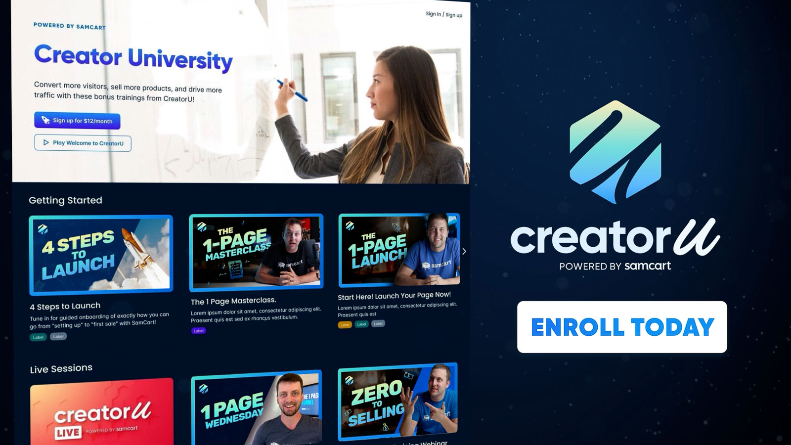 Still frame from CreatorU Launch Trailer