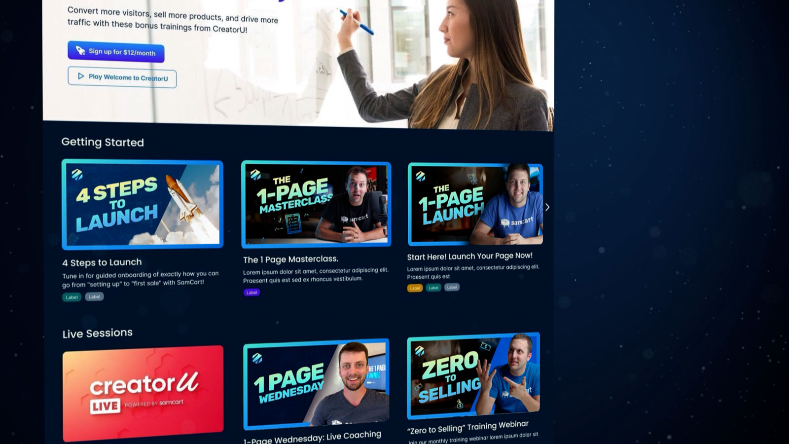 Still frame from CreatorU Launch Trailer