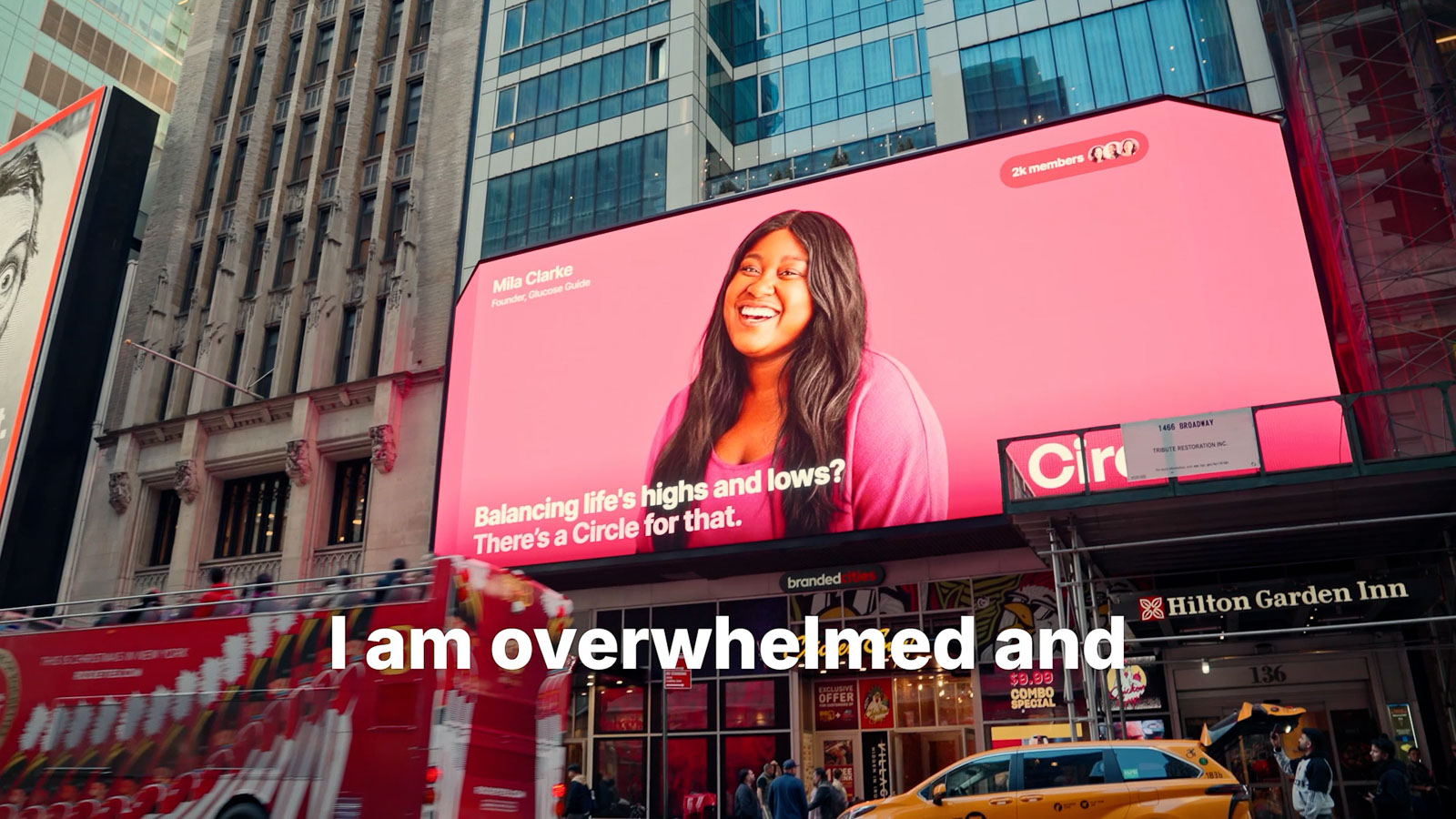 Still frame from Circle Times Square Campaign