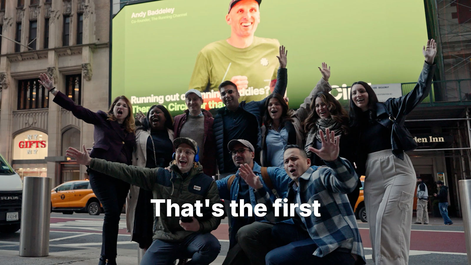 Still frame from Circle Times Square Campaign